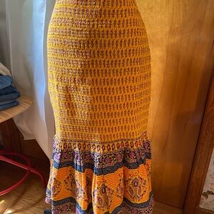 J. Crew Yellow and Orange Maxi Skirt